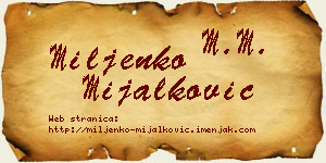 Miljenko Mijalković vizit kartica